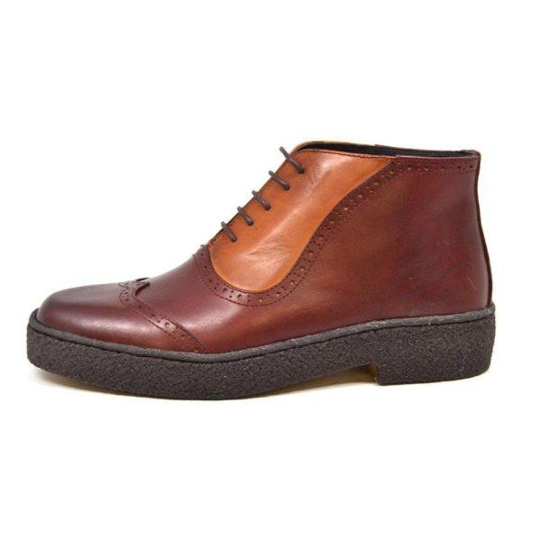 British Walkers Playboy Original Custom Made Men s Two Tone Oxblood Tan Leather High Top Wingtips Hot on Sale