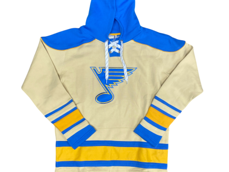 ST. LOUIS BLUES SPORT DESIGN SWEDEN HERITAGE HOCKEY HOODIE - BEIGE Cheap