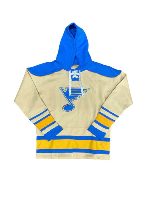 ST. LOUIS BLUES SPORT DESIGN SWEDEN HERITAGE HOCKEY HOODIE - BEIGE Cheap