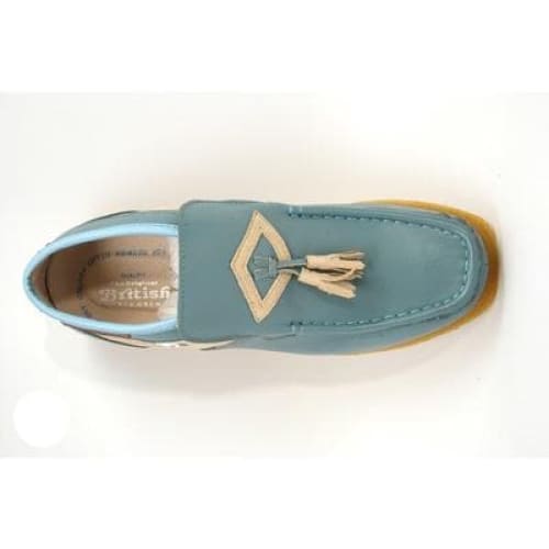 British Walkers Palace Men s Blue and Beige Leather Slip On Online