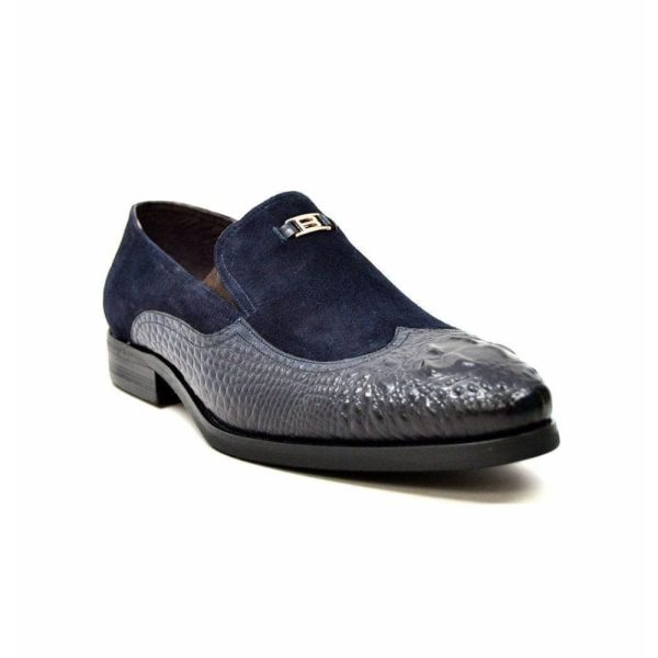 British Walkers Men s Shiraz Navy Blue Leather Loafers Sale