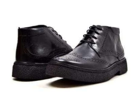 British Walkers Playboy Men s Black Leather Wingtip TPR Online Hot Sale