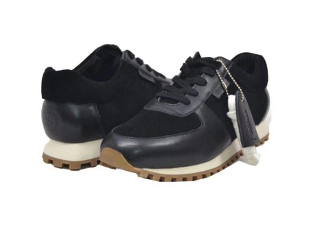 British Walkers Surrey Men s Black Leather and Suede Sneakers Online