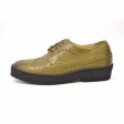 British Walkers Wingtip Low Cut Men s Olive Green Leather Oxfords Discount