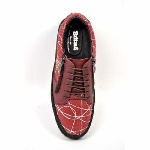 British Walkers Men s Red Snake Skin Leather w Linear Design Cheap