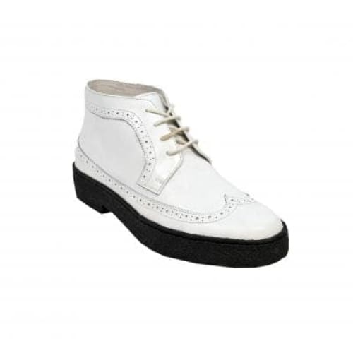 British Walkers Wingtips Limited Men s All White Leather High Tops For Discount