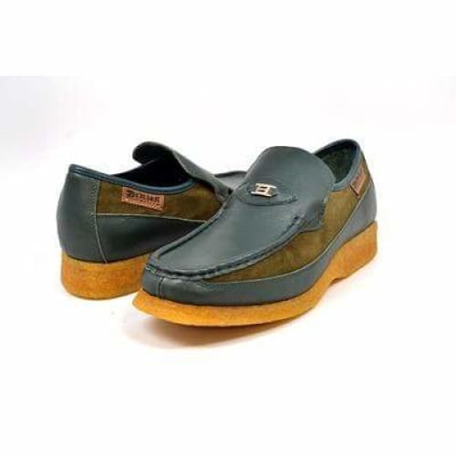 British Walkers Power Men s Green Leather and Suede Crepe Sole Slip Ons Fashion