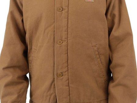 (TJR04SBD) Duck Canvas High Pile Fleece Jacket - Stonewashed Brown Duck For Cheap