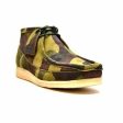 British Walkers Wallabee Boots Men s Walker 100 Green Camo Leather and Suede High Tops Discount