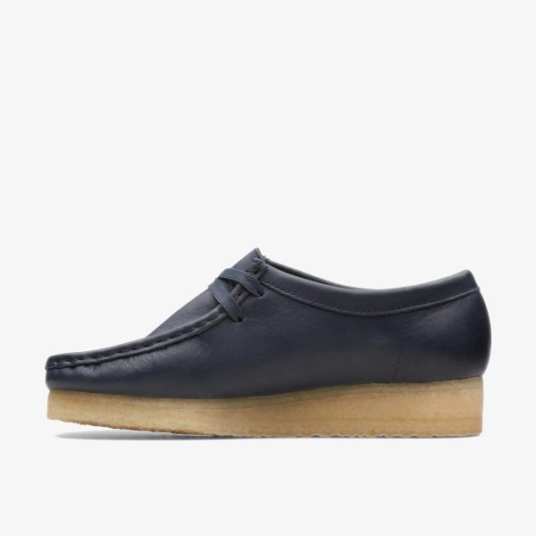 [26168642] Womens CLARKS WALLABEE - NAVY LEATHER Cheap