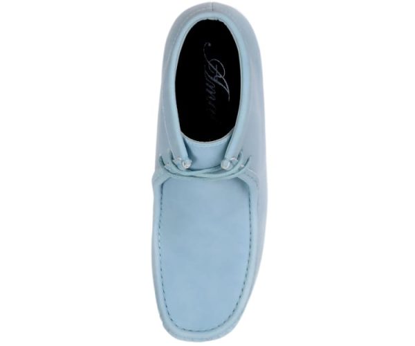 Amali Wallabee Boot Style Men s Sky Blue Suede High Top Shoes Online Hot Sale