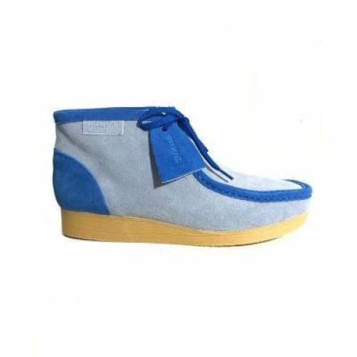 British Walkers New Castle Wallabee Boots Men s Powder and Sky Blue Suede Cheap