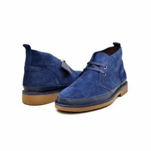 British Walkers Cambridge Desert Boots Men s Navy Blue Leather and Suede on Sale