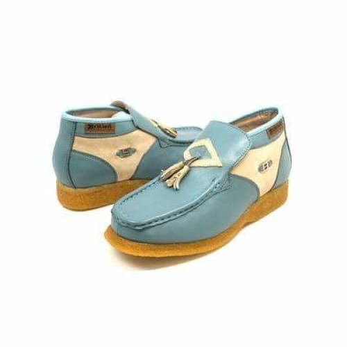 British Walkers Palace Men s Blue and Beige Leather Slip On Online