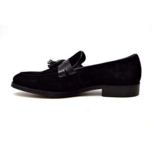 British Walkers Space Men s Black Suede and Leather Sophisticated Crepe Sole Loafers on Sale