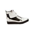 British Walkers Empire Men s White and Black Leather Crepe Sole High Tops For Discount