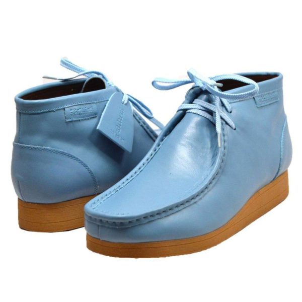 British Walkers New Castle 2 Wallabee Boots Men s Sky Blue Leather on Sale