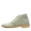 Clarks Originals Desert Boots Men s Pale Green Leather 26165743 Online Hot Sale