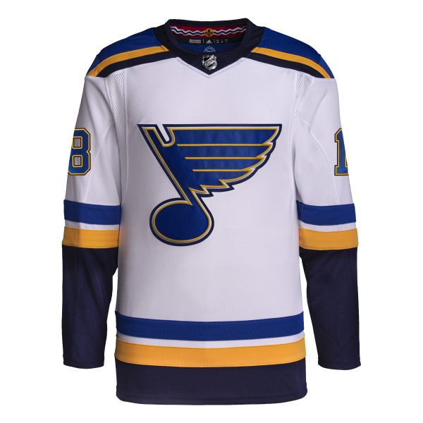 ST. LOUIS BLUES ADIDAS AUTHENTIC PRO-STITCH ROBERT THOMAS #18 ROAD JERSEY - WHITE Online now