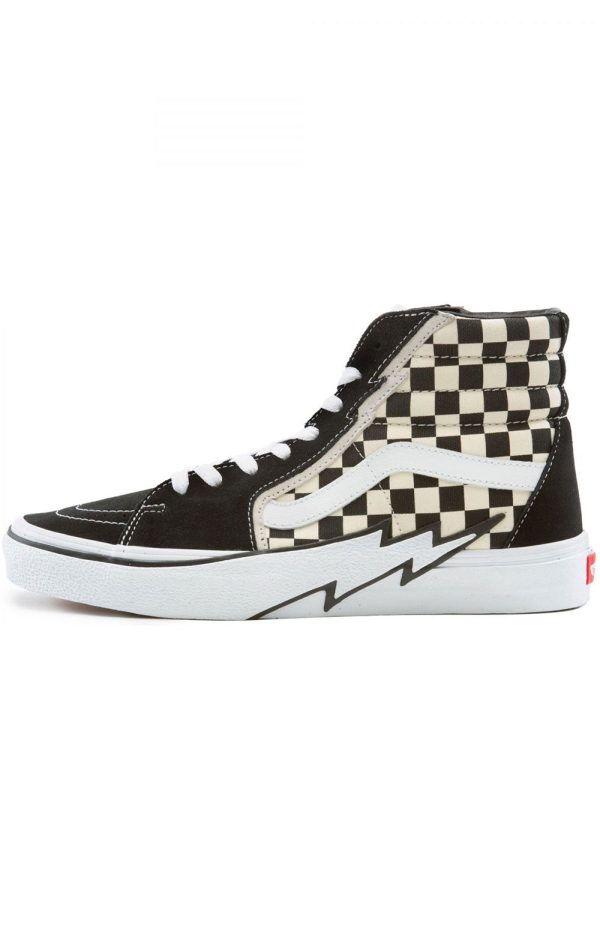 (JIVA04) Sk8-Hi Bolt Shoes - Black White Checkerboard Hot on Sale