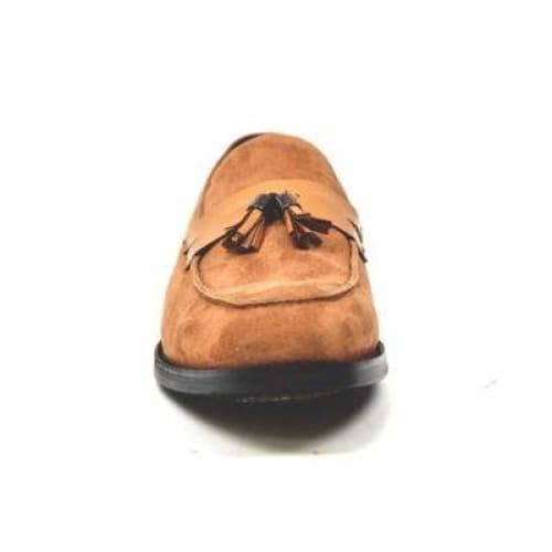 British Walkers Space Men s Cognac Suede and Leather Sophisticated Crepe Sole Loafers on Sale