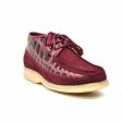 British Walkers Knicks Croc Men s Burgundy Crocodile Leather and Suede Discount