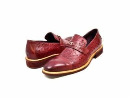 British Walkers Dolche Men s Burgundy Red Leather Loafers Cheap