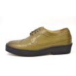 British Walkers Playboy Originals Wingtip Low Cut Men s Olive Leather Oxfords For Cheap