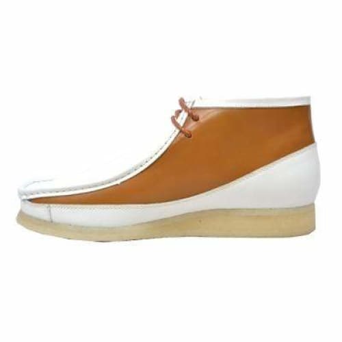 British Walkers Walker 100 Wallabee Boots Men s White and Tan Leather on Sale