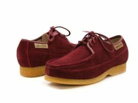 British Walkers Crown Men s Burgundy Suede Crepe Sole Low Top Shoes Online now