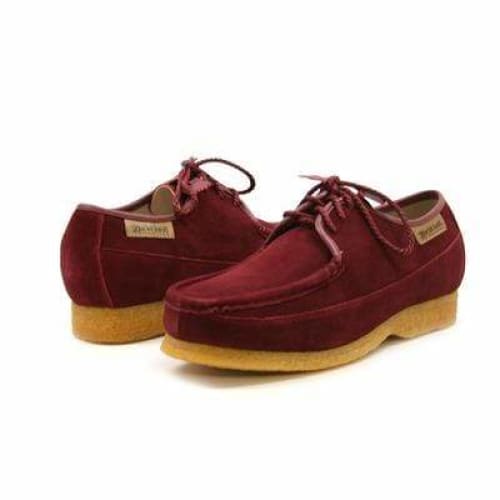 British Walkers Crown Men s Burgundy Suede Crepe Sole Low Top Shoes Online now