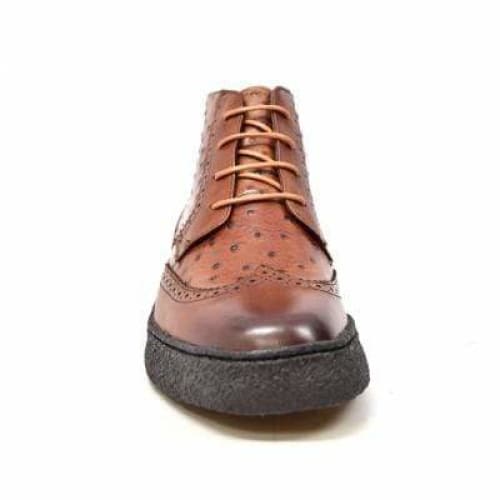 British Walkers Playboy Wingtips Limited Edition Men s Cognac Tan Ostrich Leather High Top Boots Online