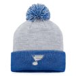 ST. LOUIS BLUES FANATICS POM KNIT BEANIE - GREY ROYAL Discount