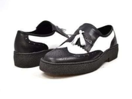 British Walkers Detroit Men s Black and White Leather Oxfords Discount