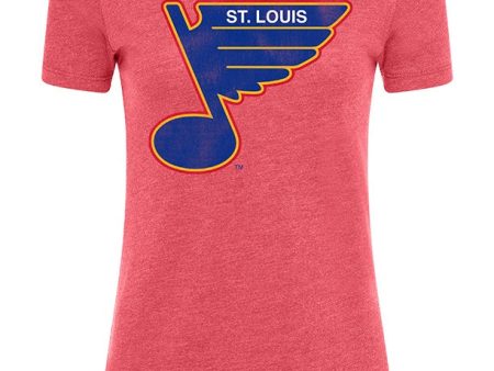 ST. LOUIS BLUES SPORTIQE WOMENS RETRO COMFY TEE - RED Fashion