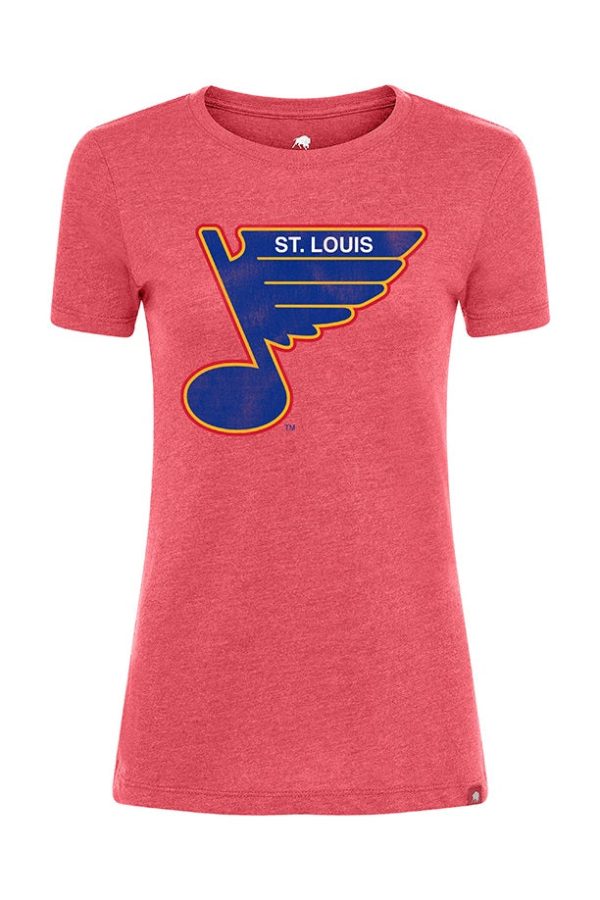 ST. LOUIS BLUES SPORTIQE WOMENS RETRO COMFY TEE - RED Fashion