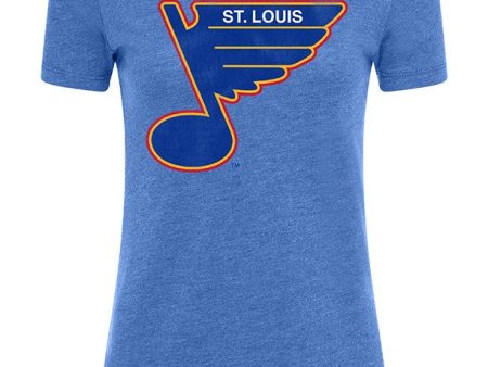 ST. LOUIS BLUES SPORTIQE WOMENS RETRO COMFY TEE - ROYAL Online now