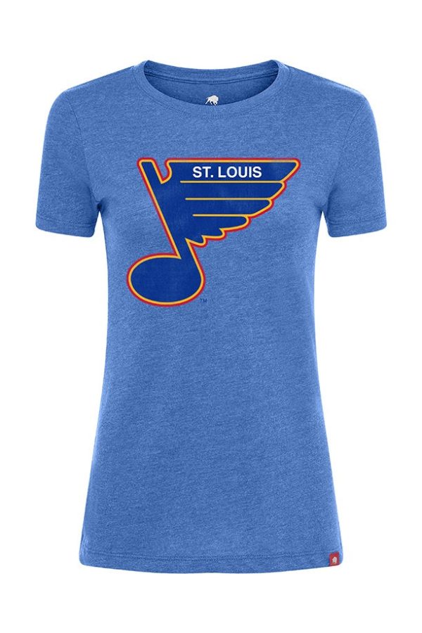 ST. LOUIS BLUES SPORTIQE WOMENS RETRO COMFY TEE - ROYAL Online now