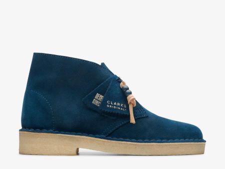 [26173213] Womens CLARKS DESERT BOOT - DEEP BLUE SUEDE Online Hot Sale