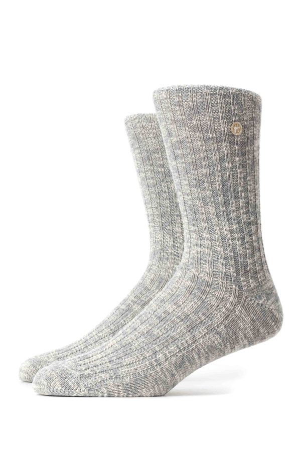 Cotton Slub Socks - Gray White For Discount