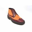 British Walkers Wingtip Men s Two Tone Burgundy and Rust Leather on Sale