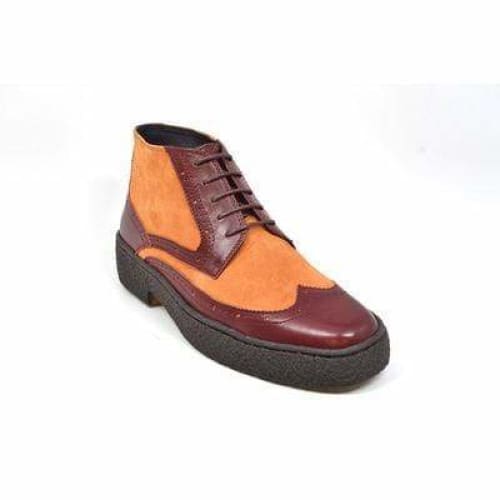 British Walkers Wingtip Men s Two Tone Burgundy and Rust Leather on Sale