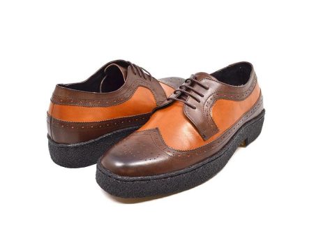 British Walkers Wingtips Limited Edition Men s Two Tone Low Cut Tan and Brown Leather Online Sale