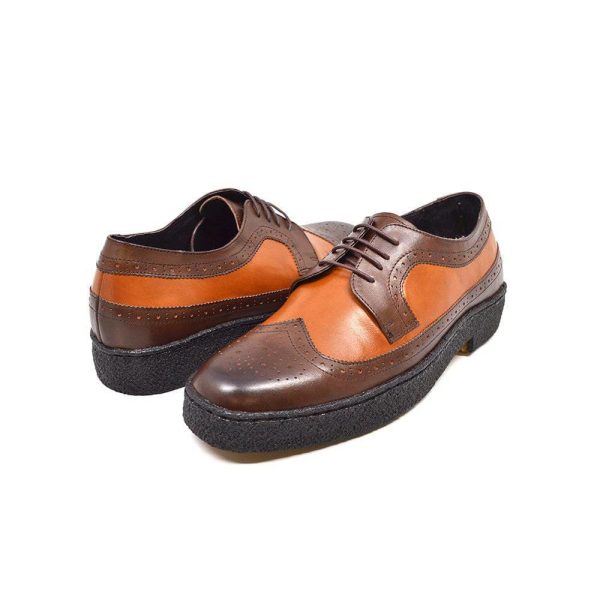 British Walkers Wingtips Limited Edition Men s Two Tone Low Cut Tan and Brown Leather Online Sale