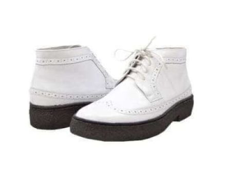 British Walkers Wingtips Limited Men s All White Leather High Tops For Discount