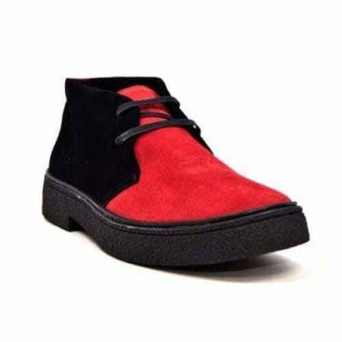 British Walkers Playboy Trinidad Men s Two Tone Red and Black Suede For Discount