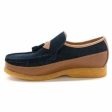 British Walkers King Men s Old School Navy and Tan Suede Slip On Shoes on Sale