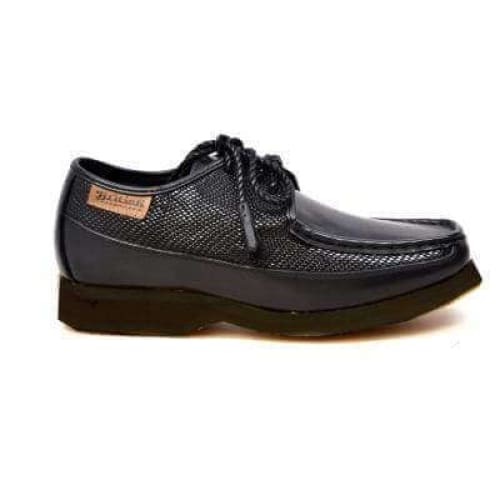 British Walkers Crown Men s Black Leather and Snake Pattern Oxfords Hot on Sale