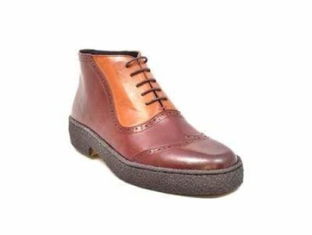 British Walkers Playboy Wingtip 6 Men s Two Tone Rust and Brown Leather Online now