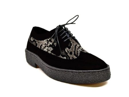 British Walkers Men s Wingtips Python & Black Suede Low Cut For Cheap